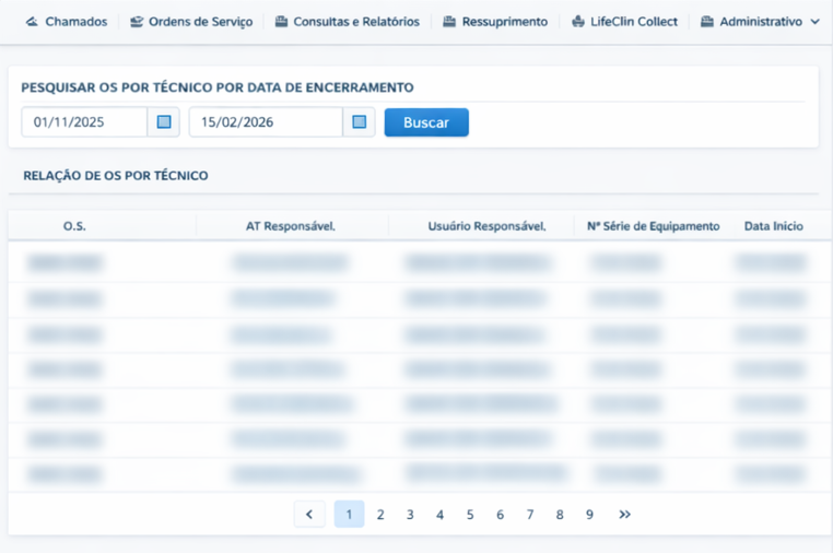 Tela do sistema Lifemed Connect